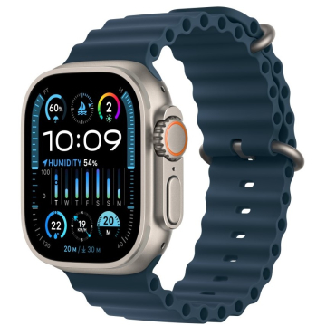 Apple Watch Ultra 2 GPS + Cellular, 49mm Titanium Case with Ocean Band-Blue