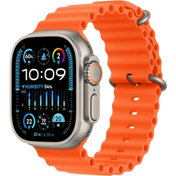 Apple Watch Ultra 2 GPS + Cellular, 49mm Titanium Case with Ocean Band-Orange