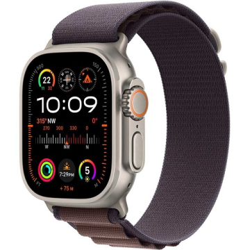 Apple Watch Ultra 2 GPS + Cellular, 49mm Titanium Case with Alpine Loop Small Band (fits 130–160mm wrists)-Indigo